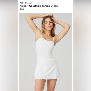 Alo Soft Court-side Tennis Dress, Size M, White. still in packaging with tags.